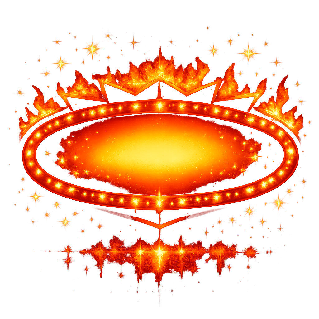 Retro fire textured animated welcome sign graphic with pixel sparkle effects